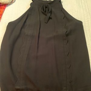 Black sleeveless halter neck top